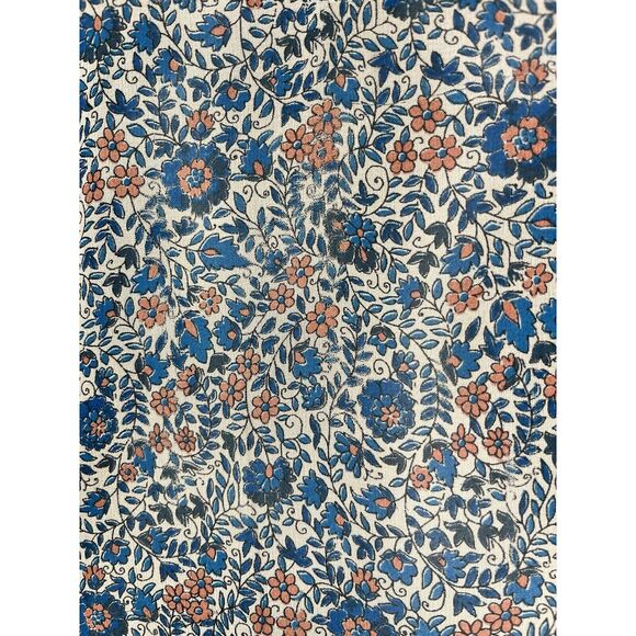 Joie 100% Silk Blue Pink Floral Printed Plunge Neck Boho Tunic Top Size M - Picture 5 of 10